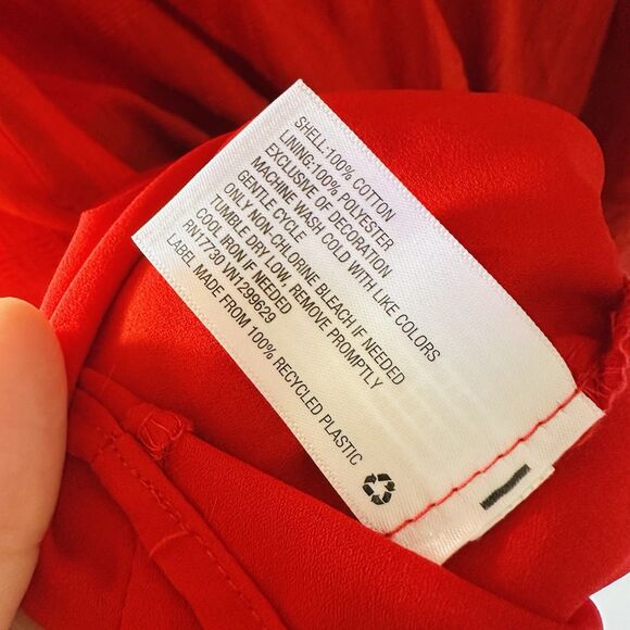 Knox Rose Womens Dress Red Ruffled Size L Cottagecore Peasant Boho Embroidered - Picture 5 of 7